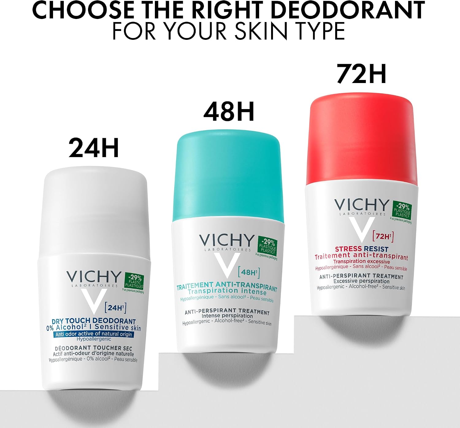 Thumbnail 4 de Vichy Dermo-Tolerance 72HR Stress Resist Roll-On Anti-Perspirant for Sensitive Skin (50ml)