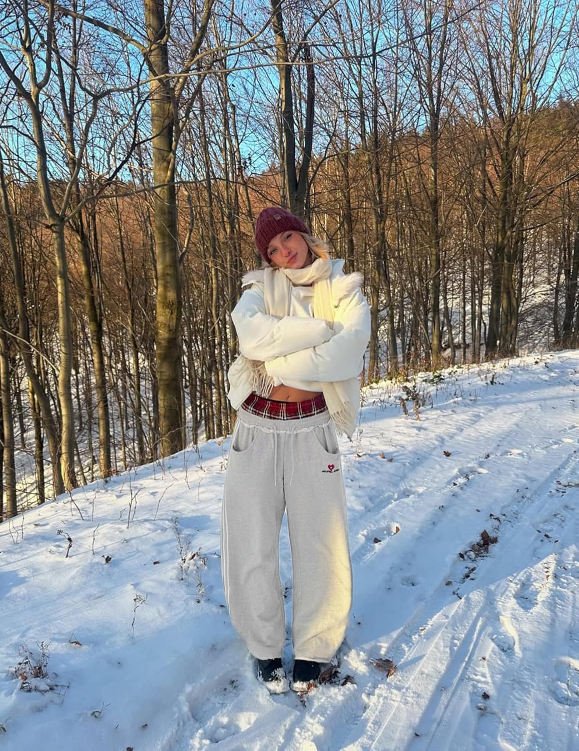 Detalle de Aelfric Eden Baggy Wide Leg Sweatpants – Double Elastic Waist, Y2K Streetwear Vibe