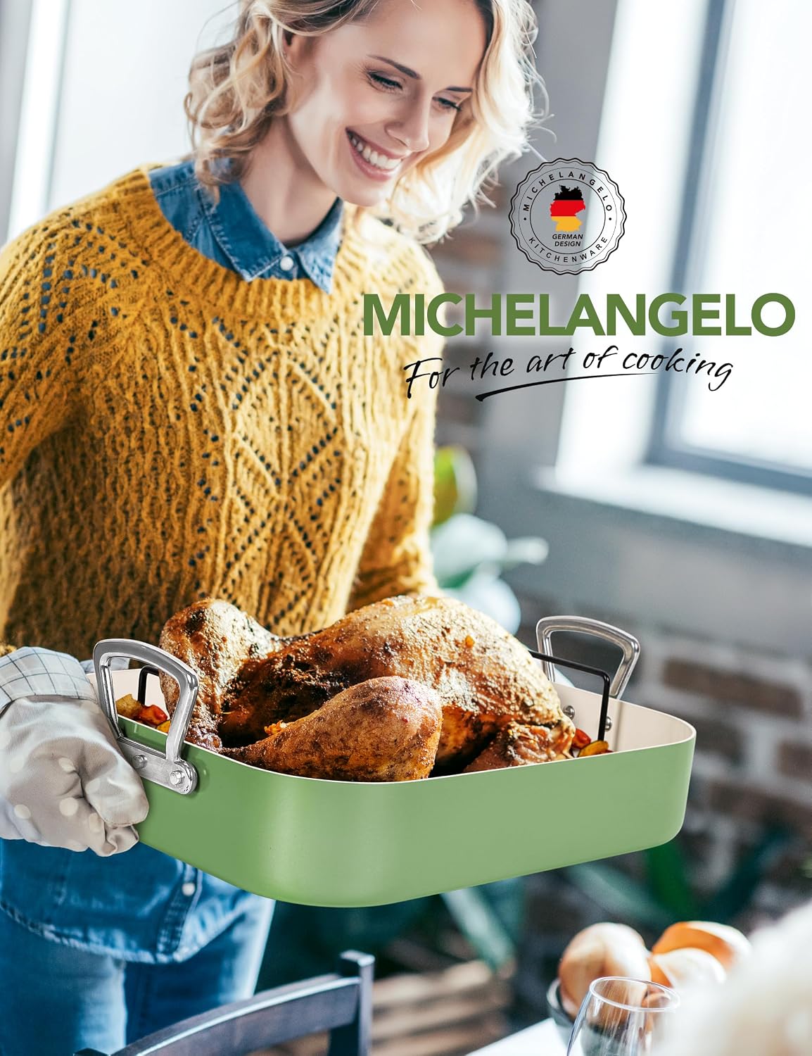Thumbnail 6 de MICHELANGELO Roasting Pan 15 x 13 Inch
