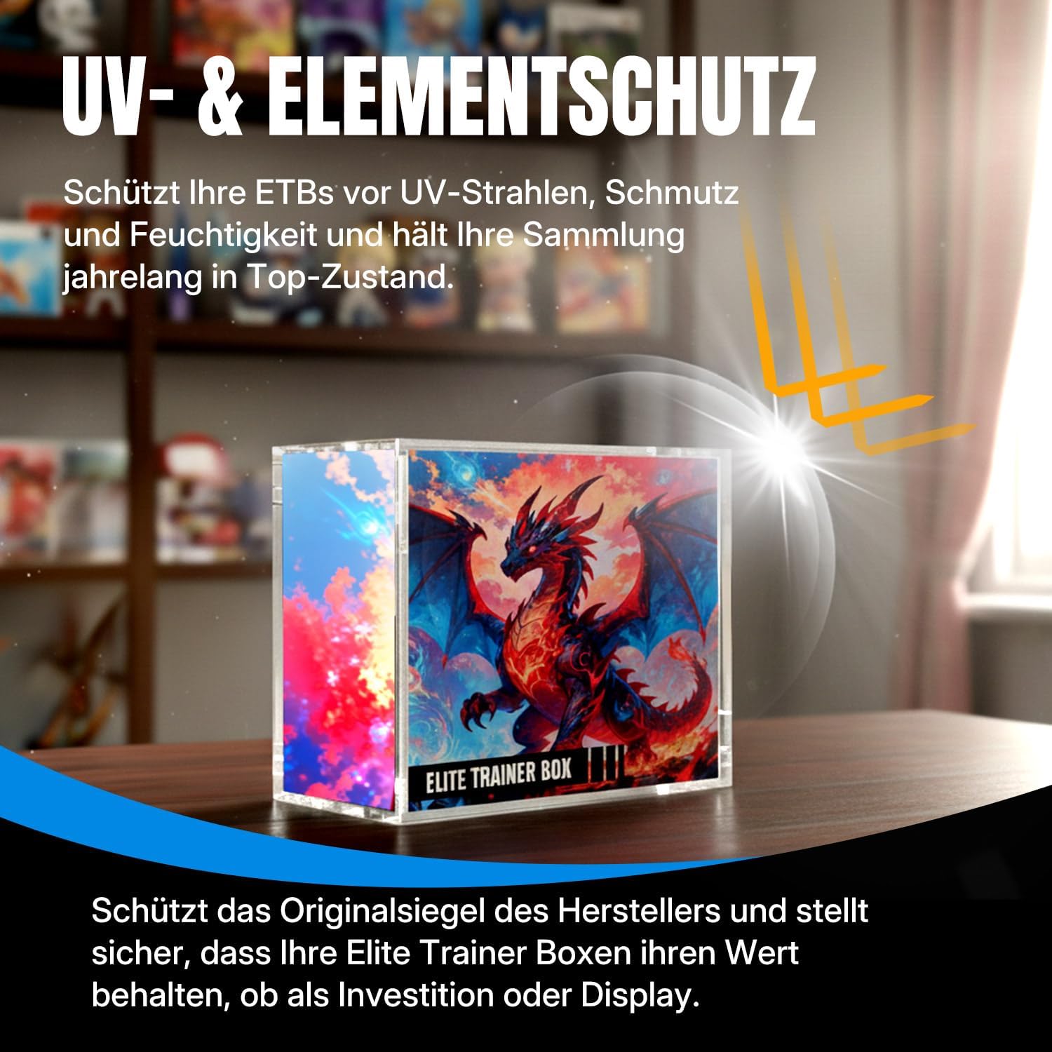 Detalle de Wigearss Acryl Case Magnetisch – Schutzbox für Pokemon Elite Trainer Box