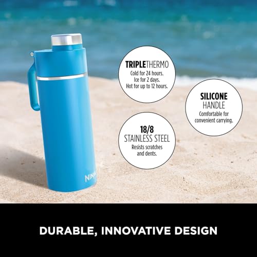 Thumbnail 2 de Ninja Thirsti Water Bottle and Flask 700 ML – Tropical Blue (DW2401EUUKSB)