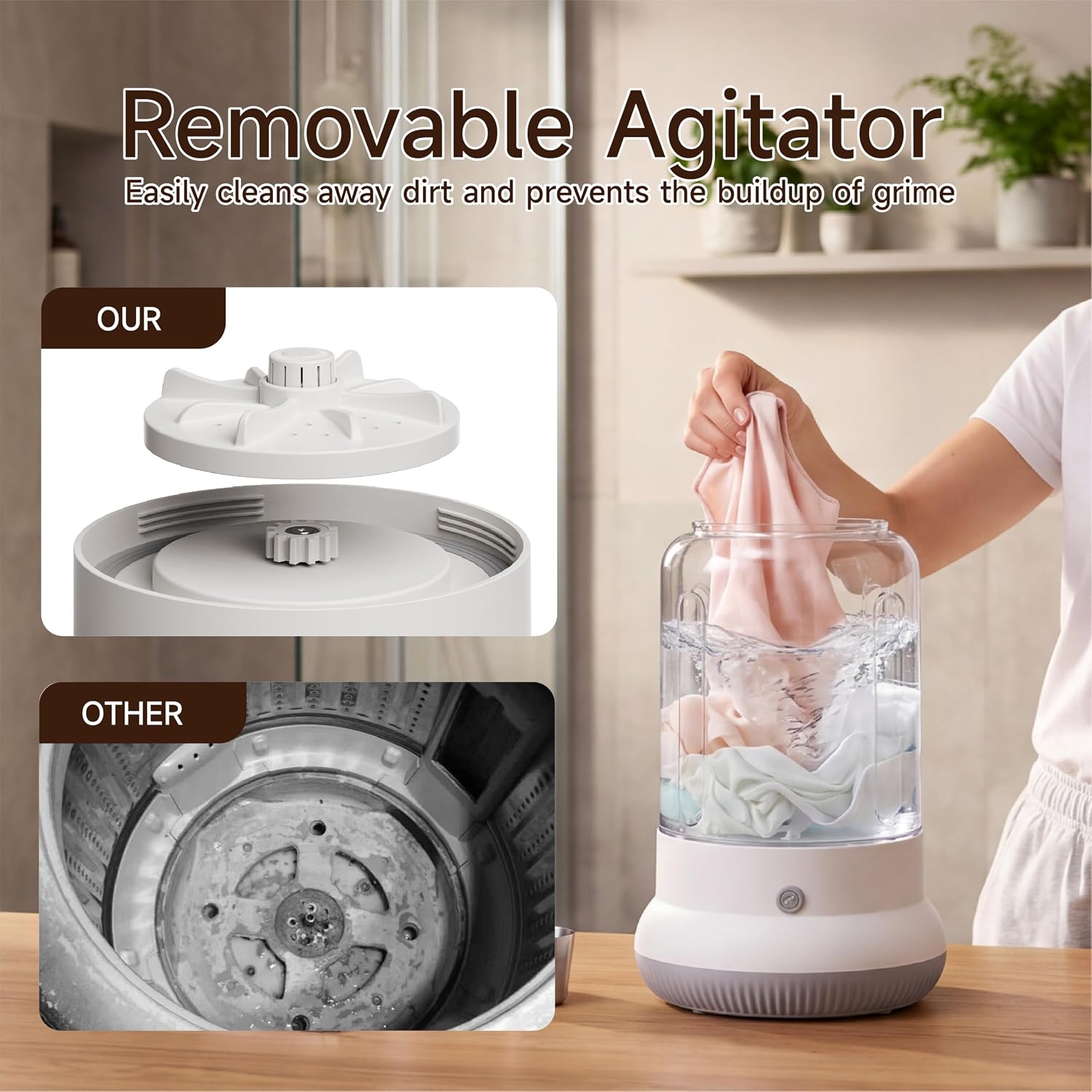 Detalle 2 de Easy Partner 002 Mini Washing Machine, 3L Cordless Washer for Small Loads
