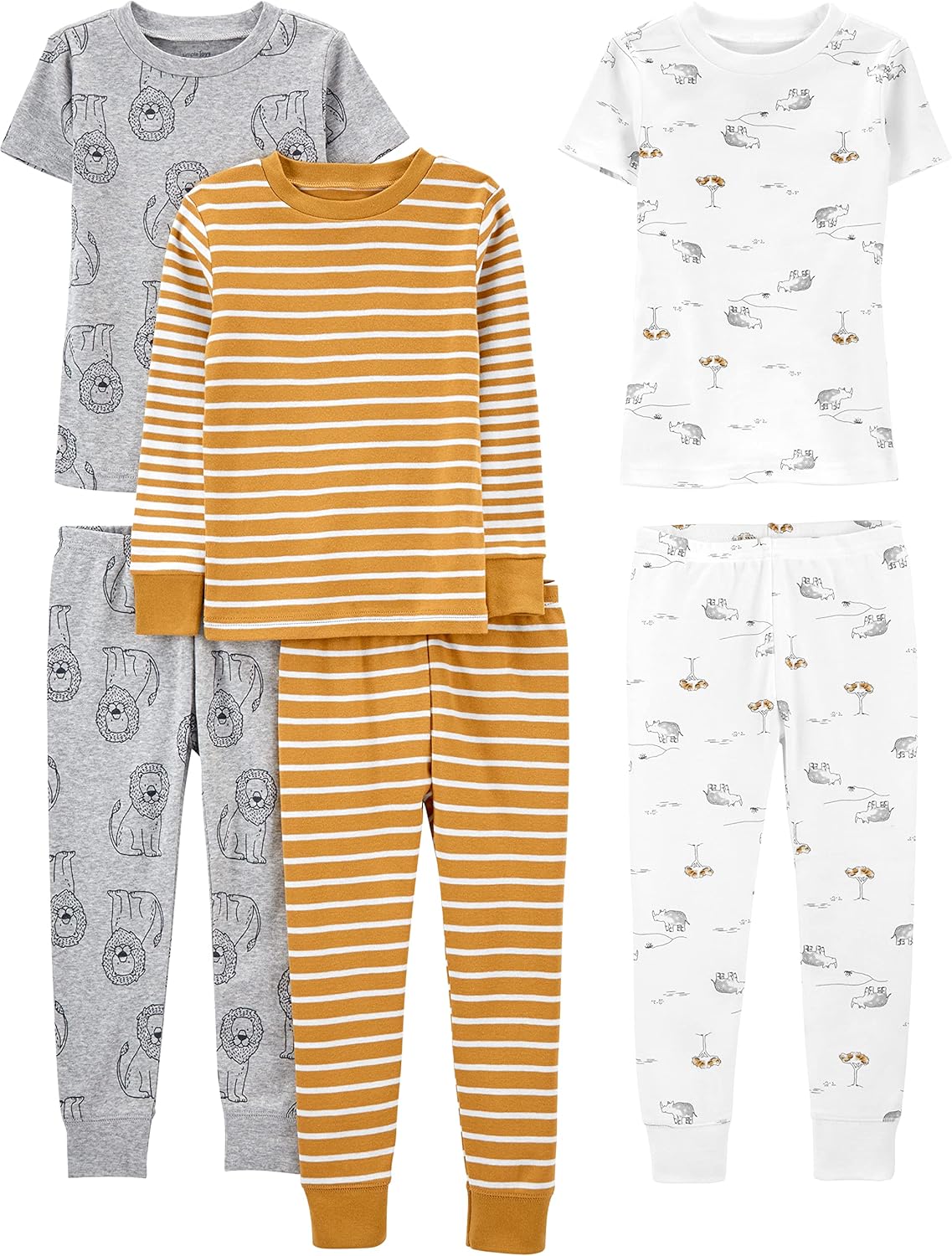 Thumbnail 5 de Simple Joys by Carter's Girls 6-Piece Snug Fit Cotton Pajama Set