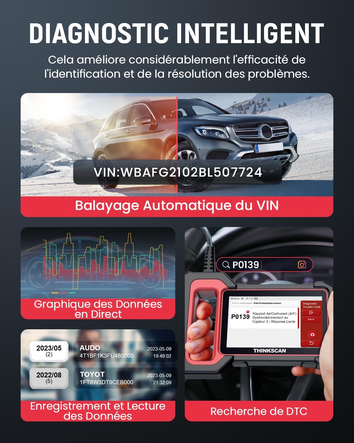 Thumbnail 5 de Thinkcar ThinkScan Plus S7 : valise diagnostic auto OBD2 française avec 28 services de réinitialisation