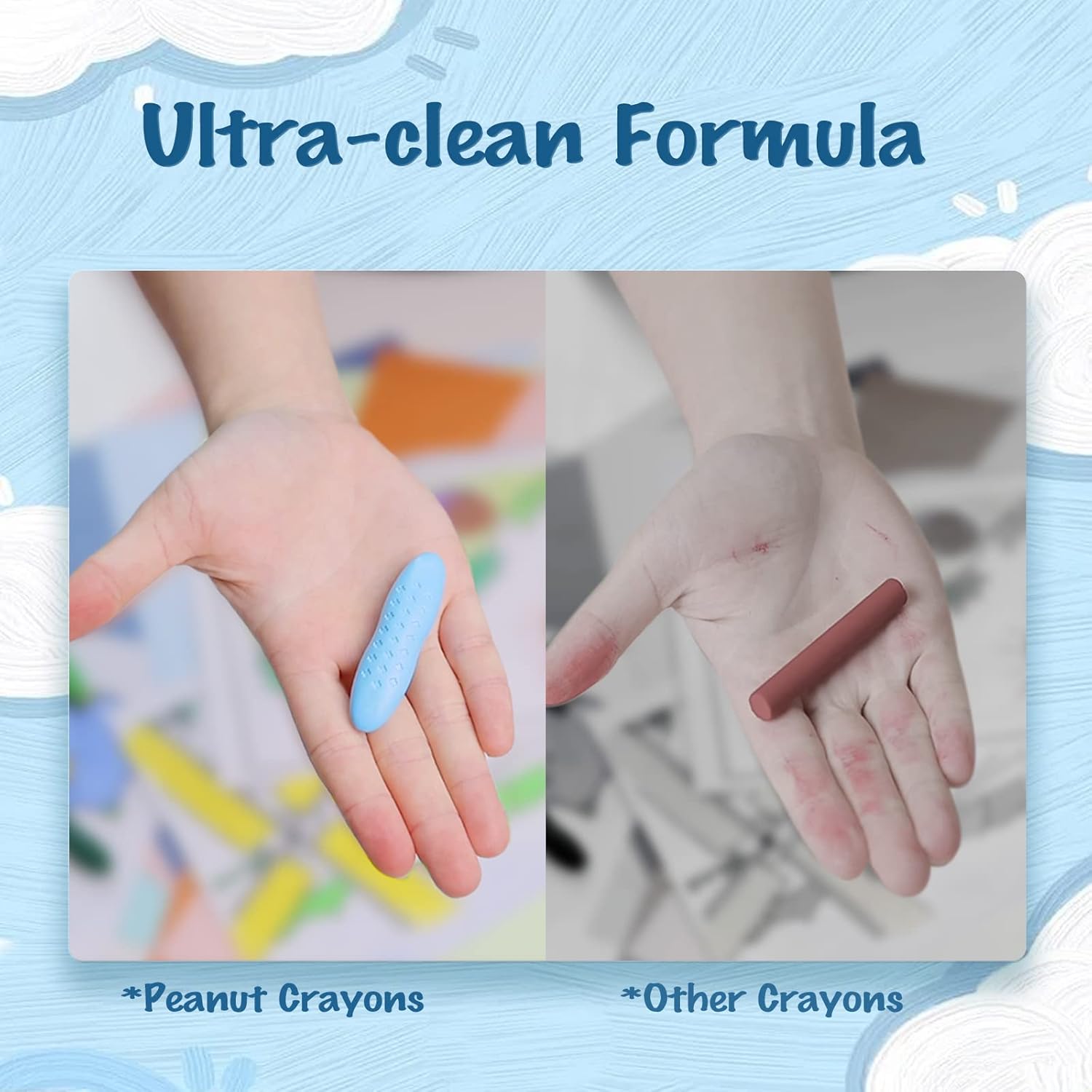 Thumbnail 4 de YPLUS 24 Colours Peanut Crayons with 3 Painting Books for Kids (washable, non-toxic) – for ages 2–4+