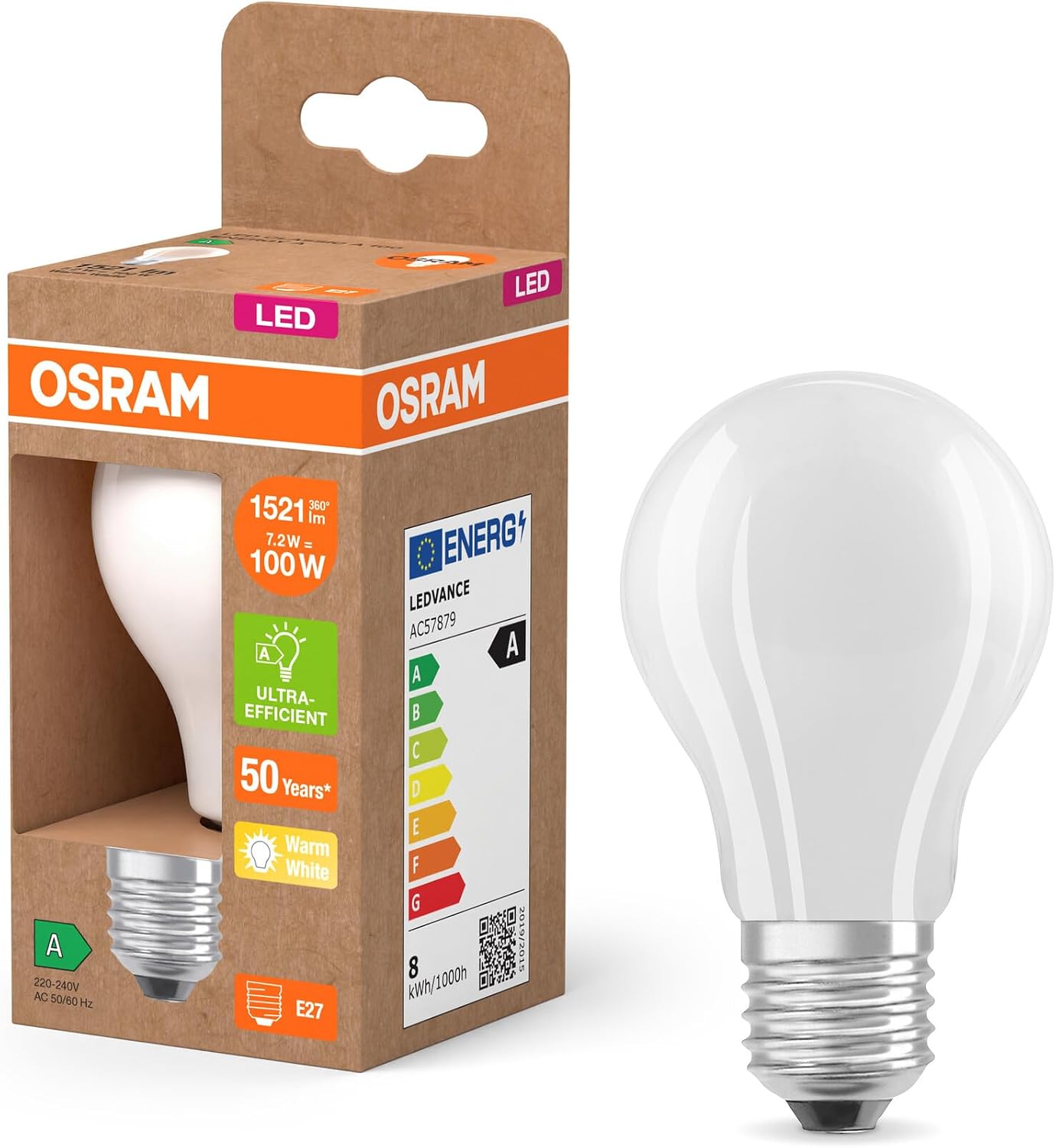 Thumbnail 6 de OSRAM Lampade LED ad alta efficienza E27 4W – confezione da 5, vetro filamento 2700K