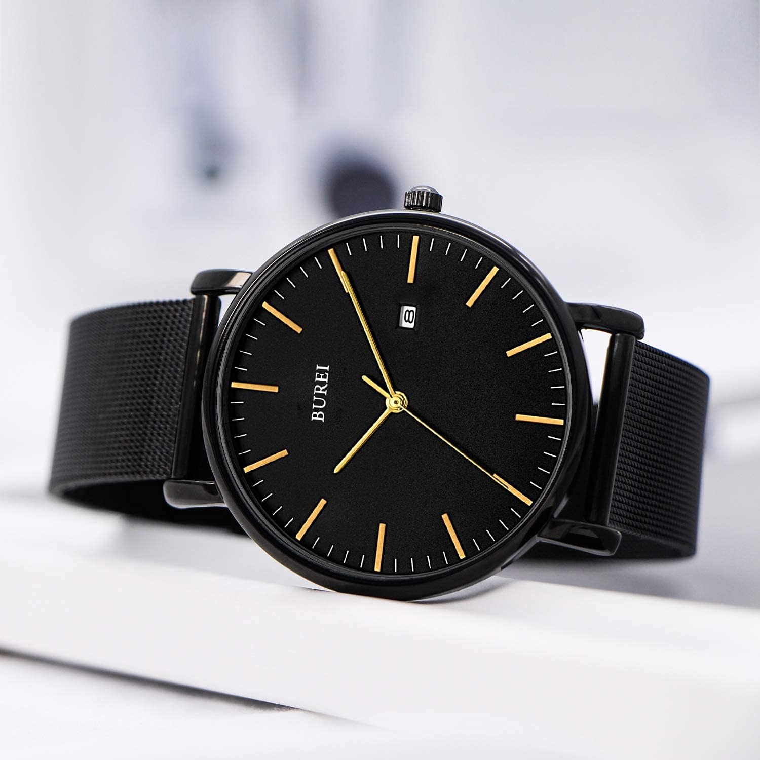 Detalle 2 de BUREI Montre Homme Minimaliste Classy Date 3ATM