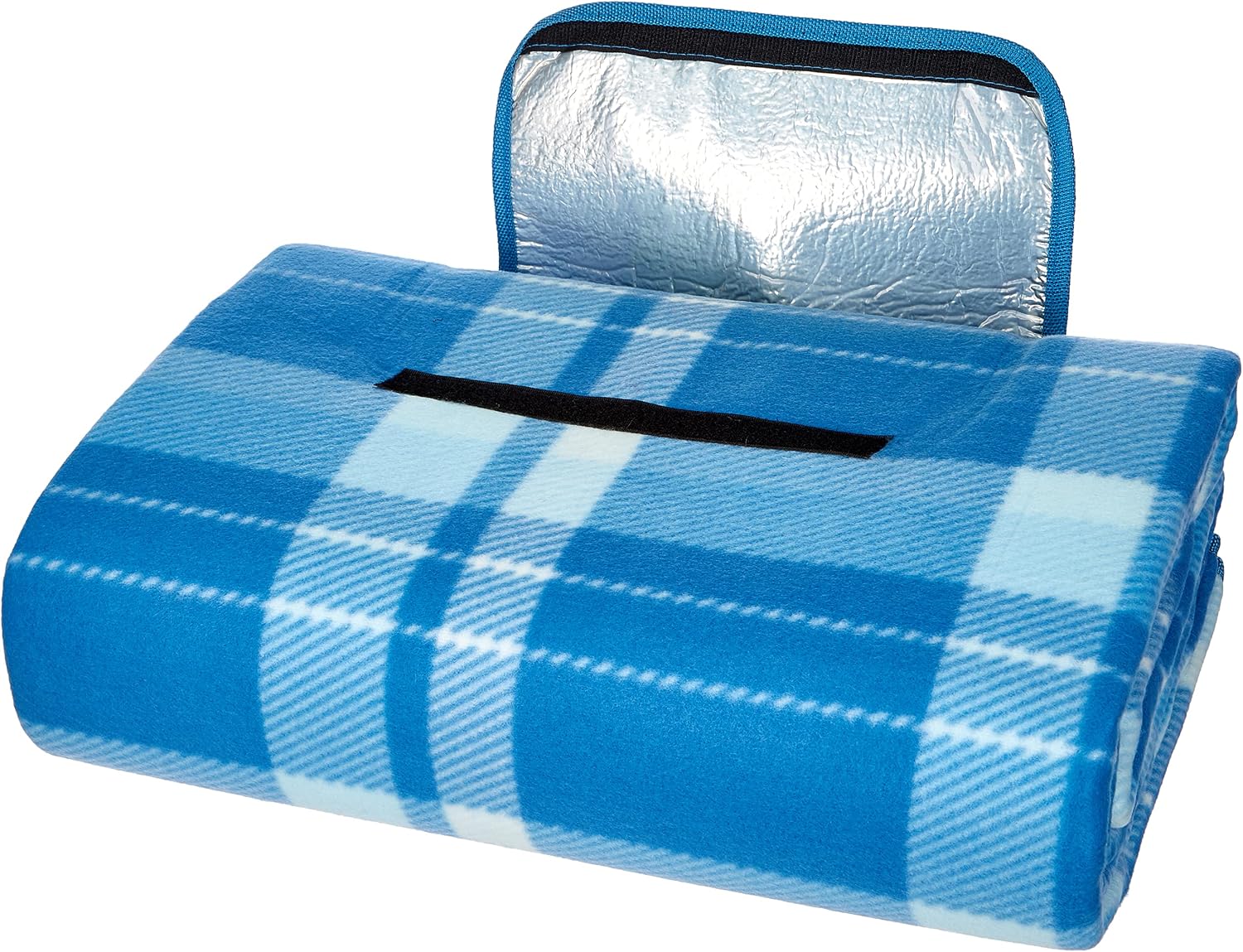 Thumbnail 5 de Amazon Basics Picnic Travel Blanket with Waterproof Backing, 200 x 200 cm, Blue