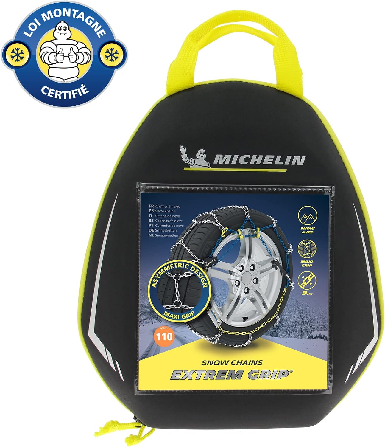 Thumbnail 2 de MICHELIN snökedjor med extremt grepp, 9 mm länkar och självlåsande spänning