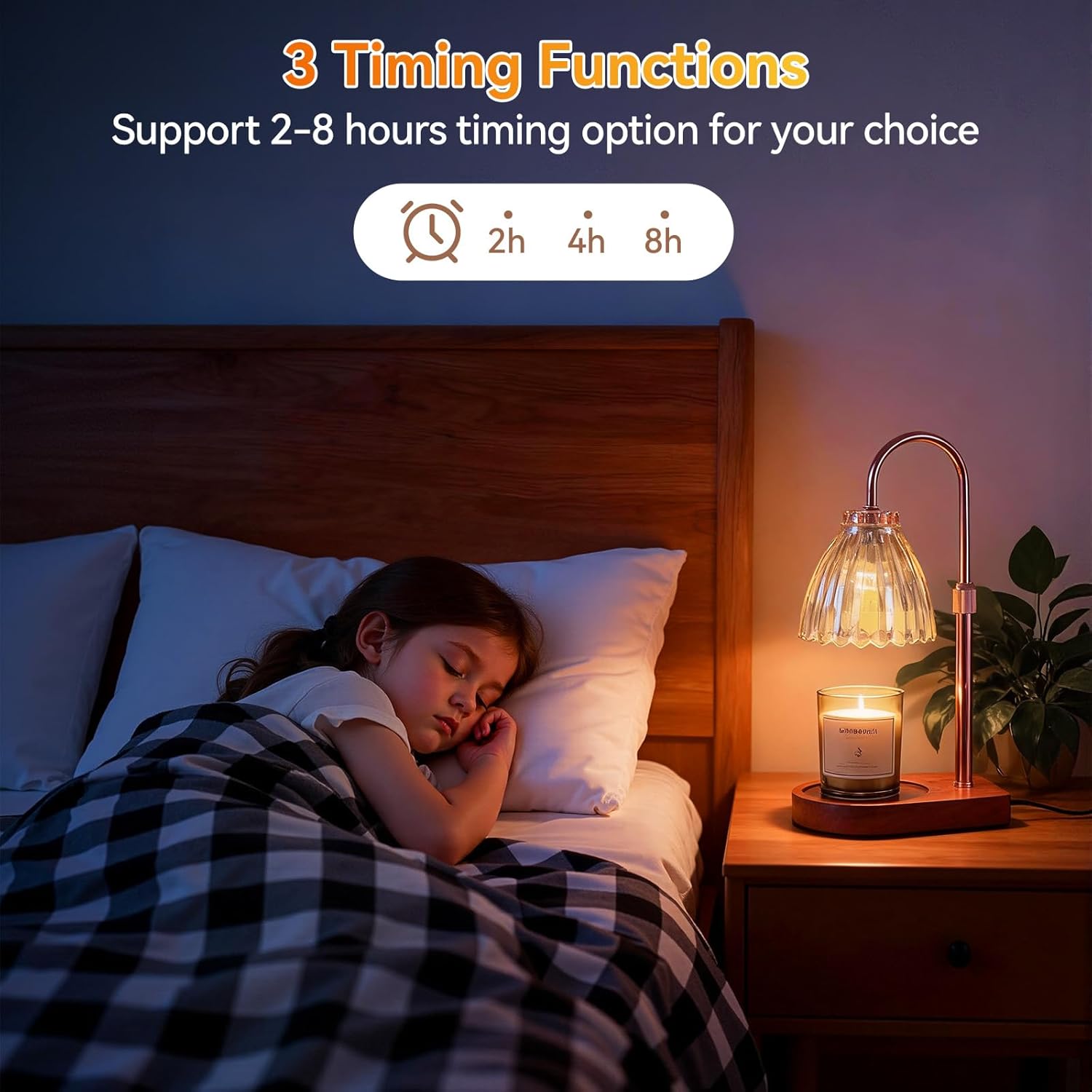 Thumbnail 3 de Lampe Chauffe Bougie avec Minuterie et Variateur - Hauteur Réglable, 2 Ampoules 50W, sans Flamme