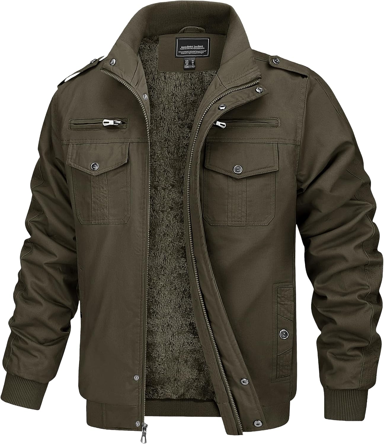 Detalle de MAGCOMSEN Winterjacke Herren Warm Fleecejacke