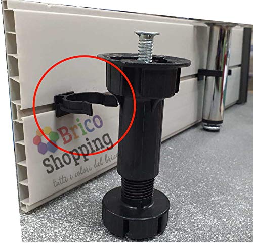 Detalle de BricoShopping Gancio universale per zoccolo in ABS – clip rapido per piedini e zoccolatura in alluminio