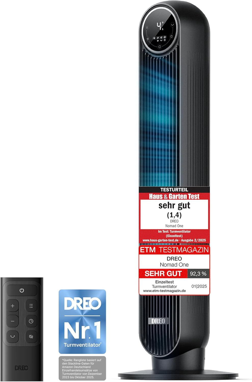 Detalle de Dreo Nomad One Leiser Turmventilator 10 m 🌀