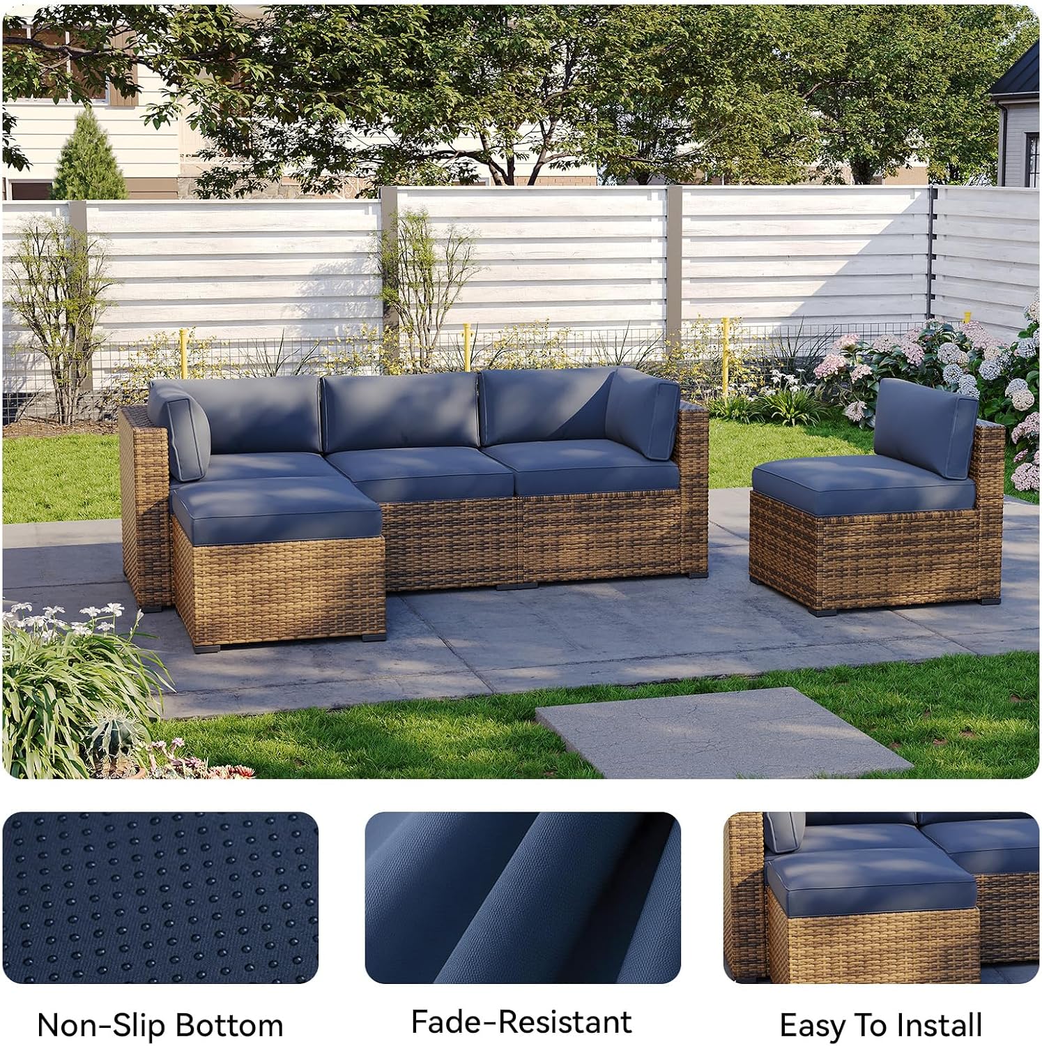 Detalle 1 de Aoxun Patio Cushion Covers 11-Piece Set