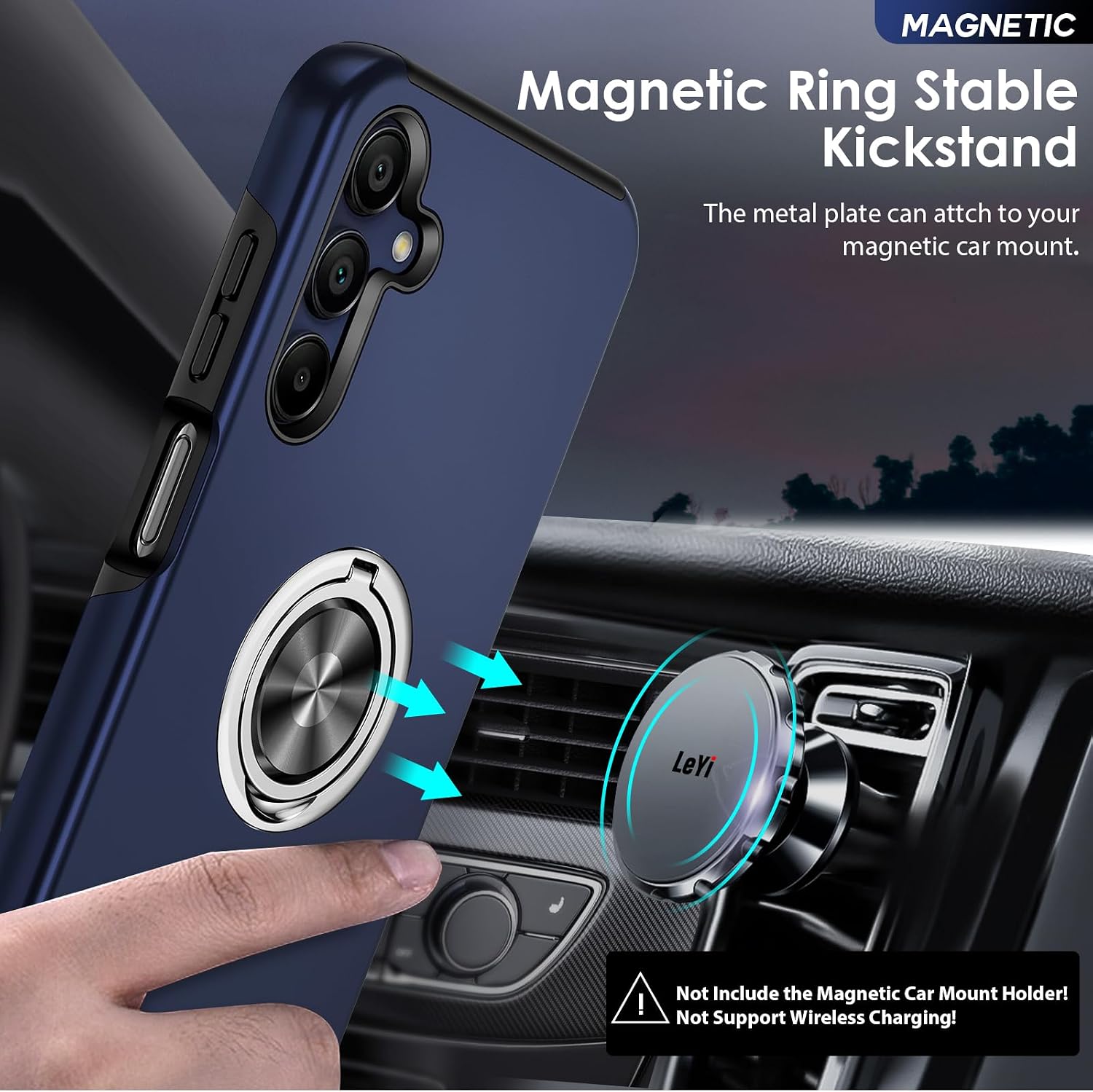 Thumbnail 4 de LeYi Galaxy A15 Case with Ring Stand