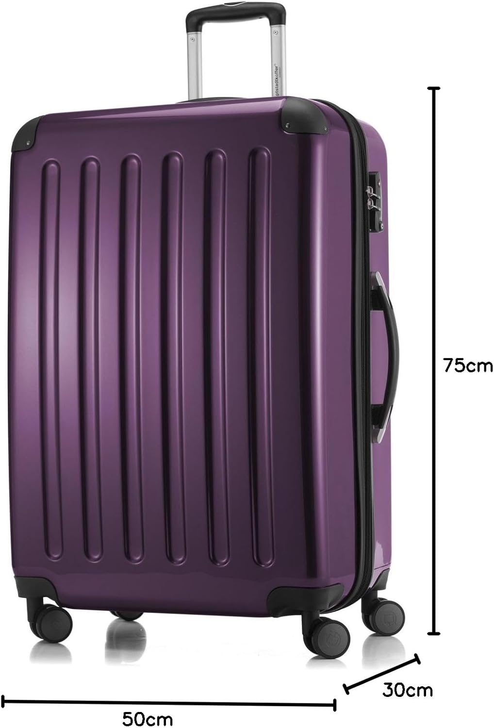 Detalle de HAUPTSTADTKOFFER Valigia Rigida Alex TSA 75 cm, 119 L, Colore Viola