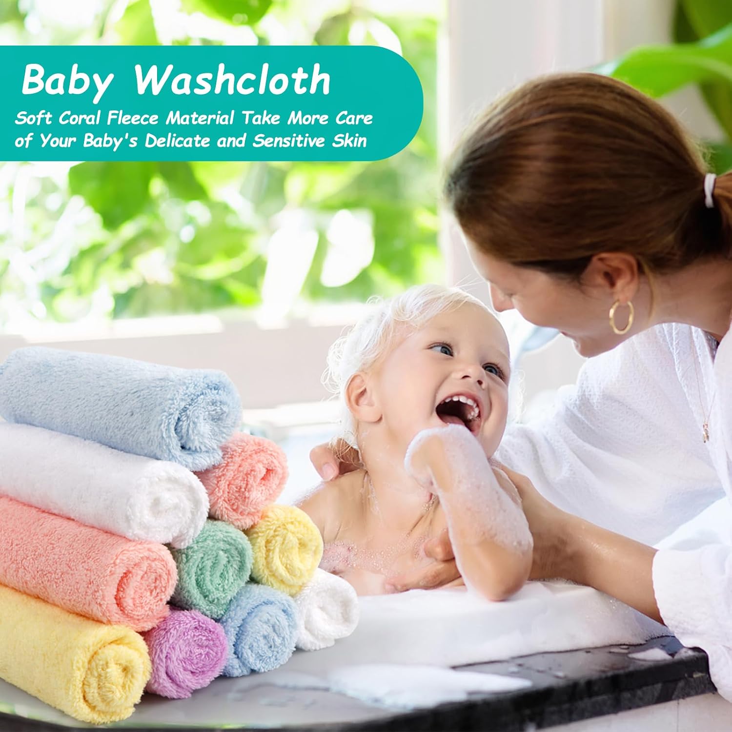 Detalle 2 de HOMEXCEL Baby Washcloths 11.5 x 11.5 Inch