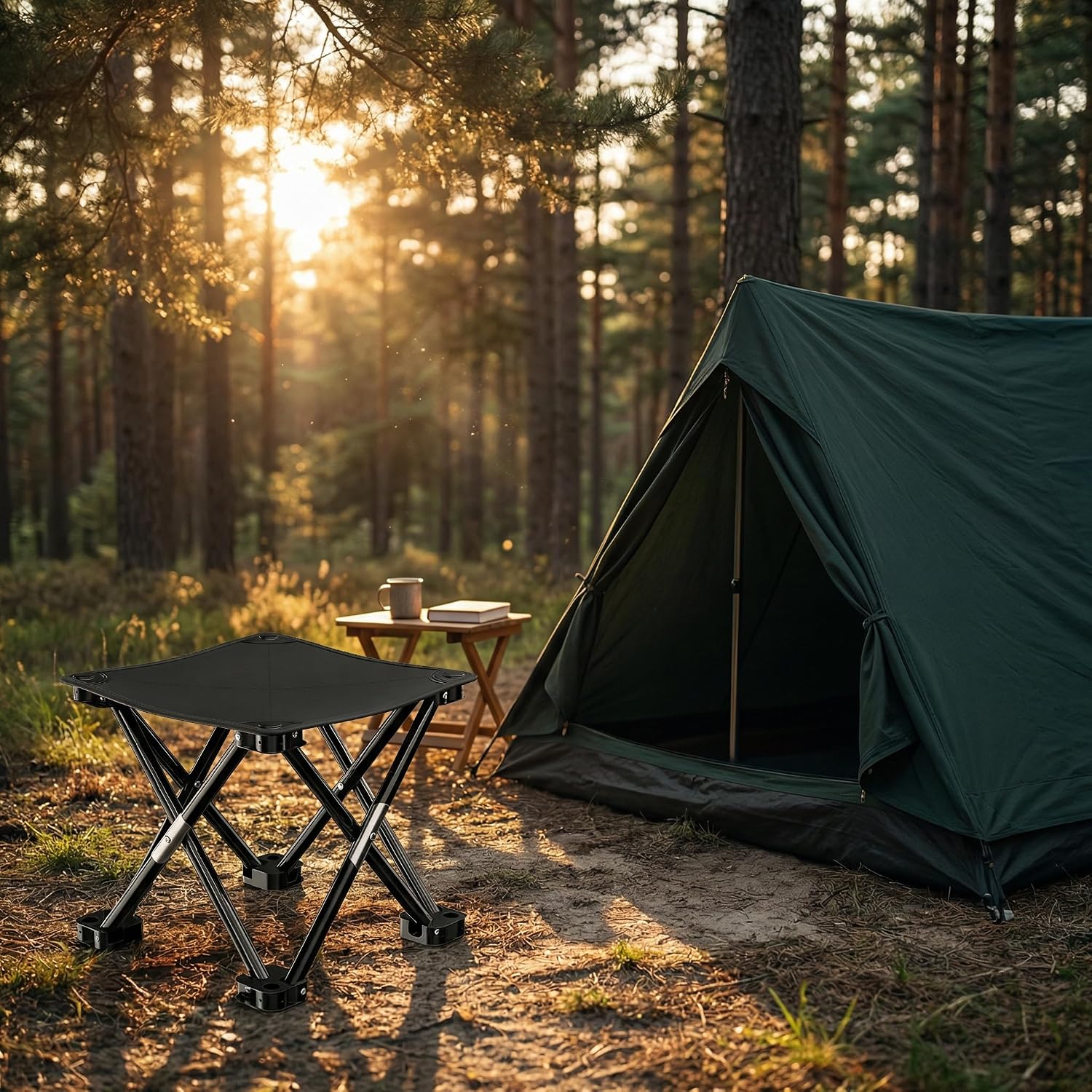 Detalle 2 de HOUSLUX Folding Stool: Compact, Stable Seating for Outdoors and Indoors