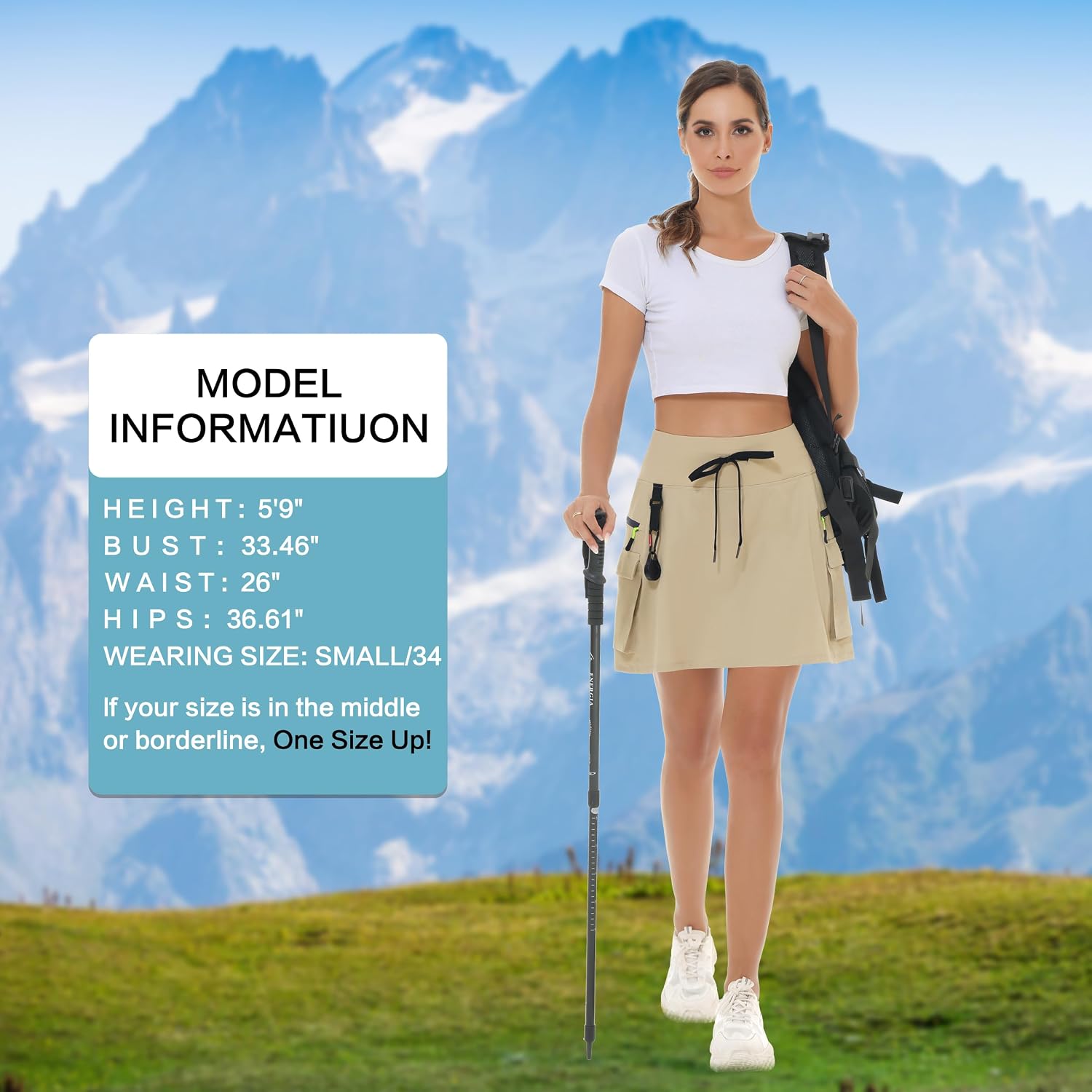 Thumbnail 4 de MIVEI Skorts for Women: Hiking Cargo Skorts with Zip Pockets, High Waisted Quick Dry