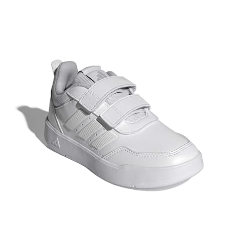 Detalle de adidas Tensaur Sport 3.0 Hook and Loop: zapatillas infantiles blancas con cierre autoadherente