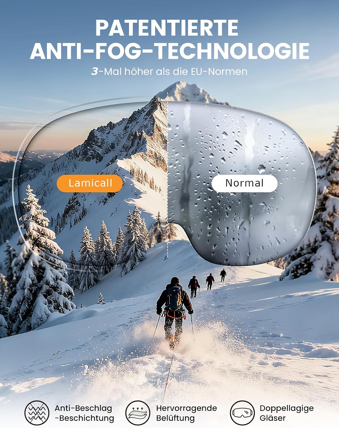 Detalle de Lamicall Skibrille Herren OTG UV400