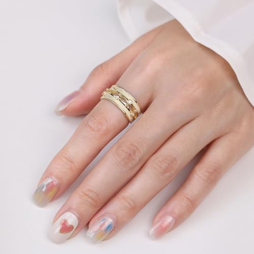Thumbnail 5 de Meissa Gold Thumb Rings for Women: Non Tarnish, Adjustable Stackable Ring with Cubic Zirconia
