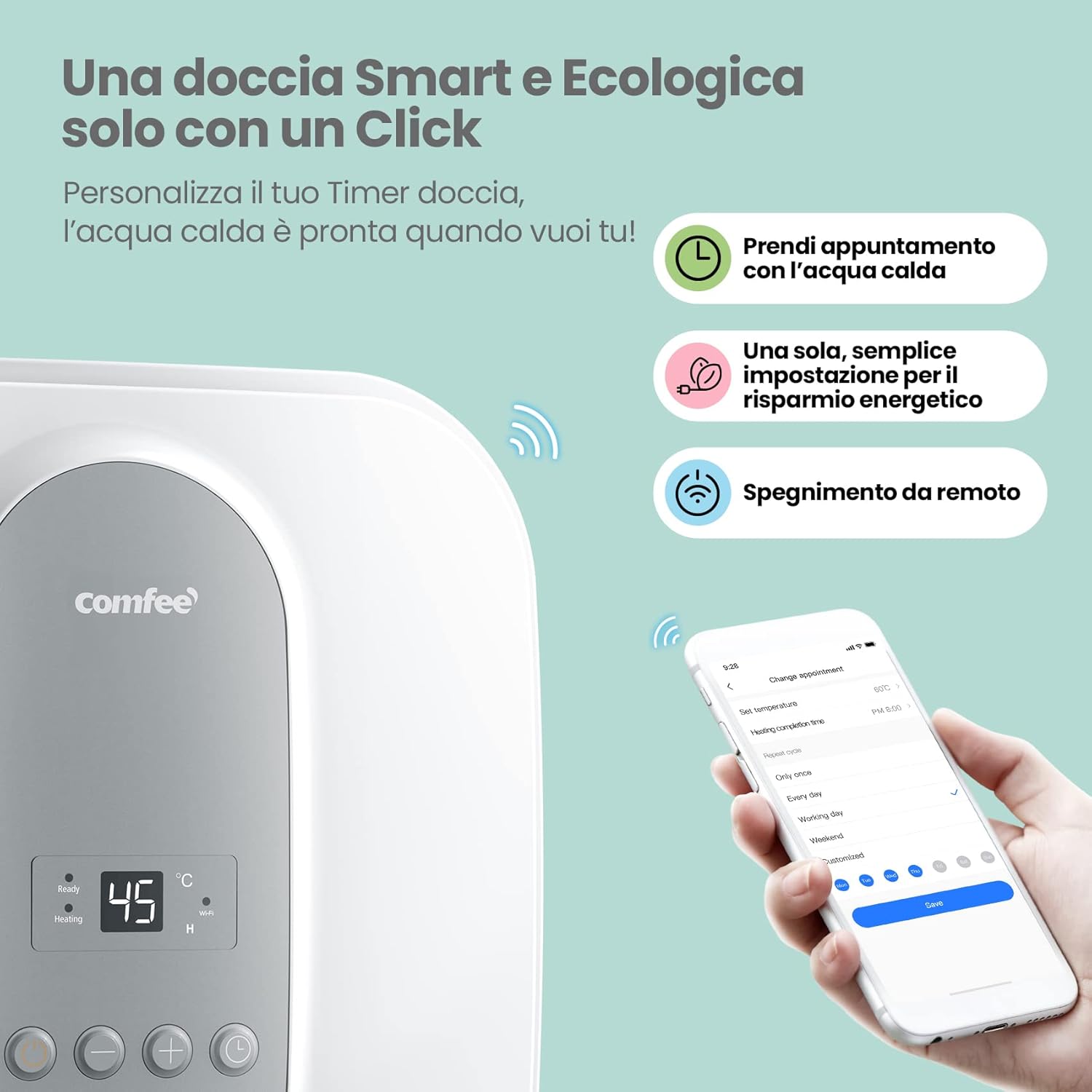 Detalle de COMFEE' D30-15EVG1U Scaldabagno 30 L