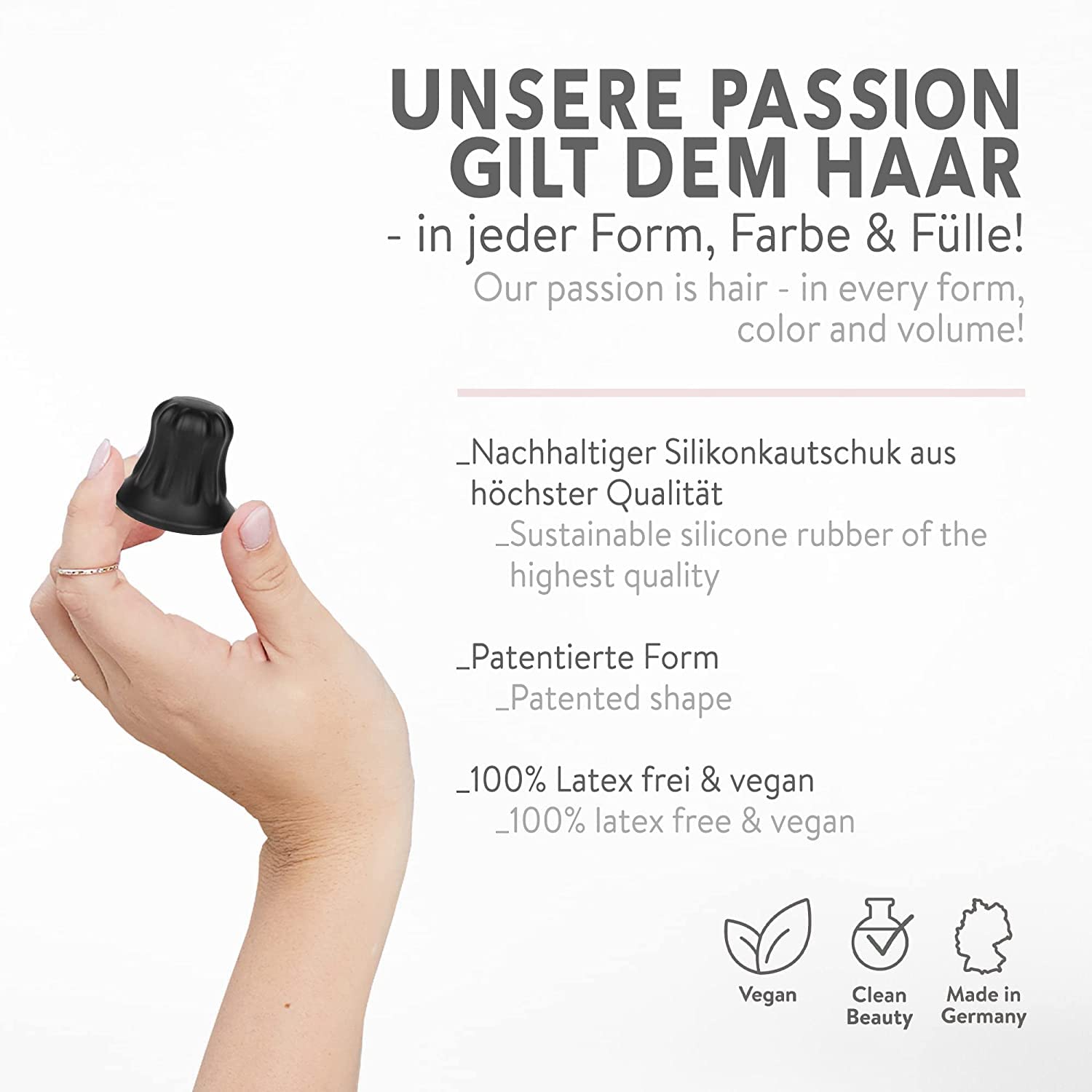 Detalle 2 de pony puffin ONYX – Styling-Tool für mehr Volumen & Halt im Zopf, latexfrei & vegan (Made in Germany)