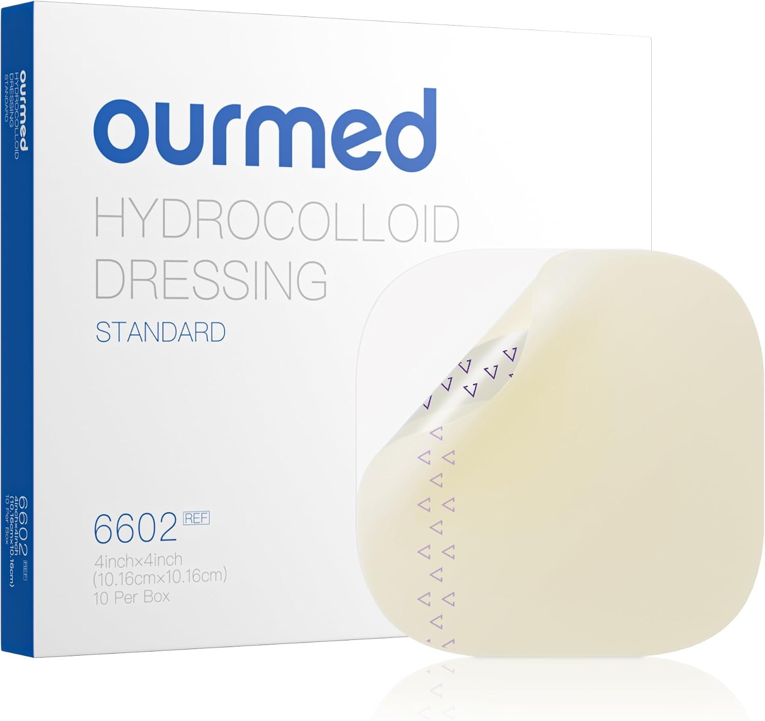 Detalle de Ourmed Hydrokolloid Pflaster groß 10 x 10 cm – wasserdicht, 0,5 mm Dicke, 10 Stück