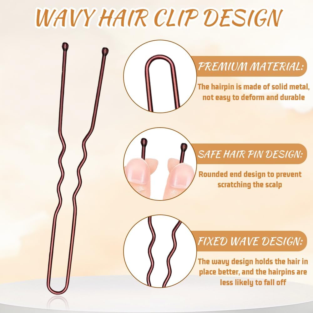 Thumbnail 2 de Aucuu Lot de 300 épingles à chignon en métal mixte avec boîte de rangement transparente