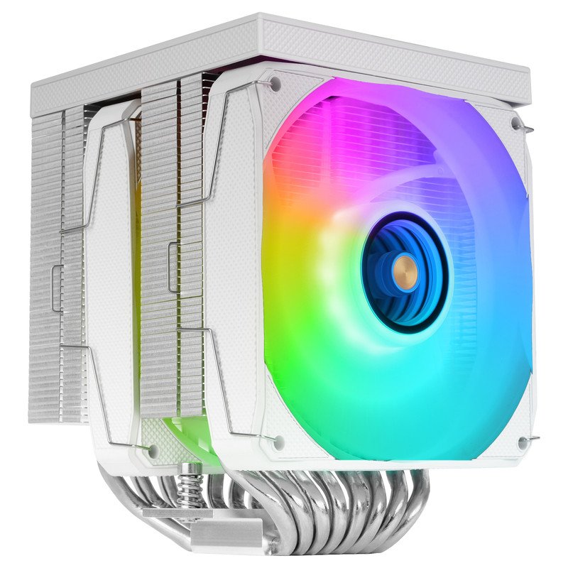 Detalle 2 de Mars Gaming MCPU-LCDPRO Disipador CPU 380W, Doble Torre, 8 Heatpipes y LCD XL