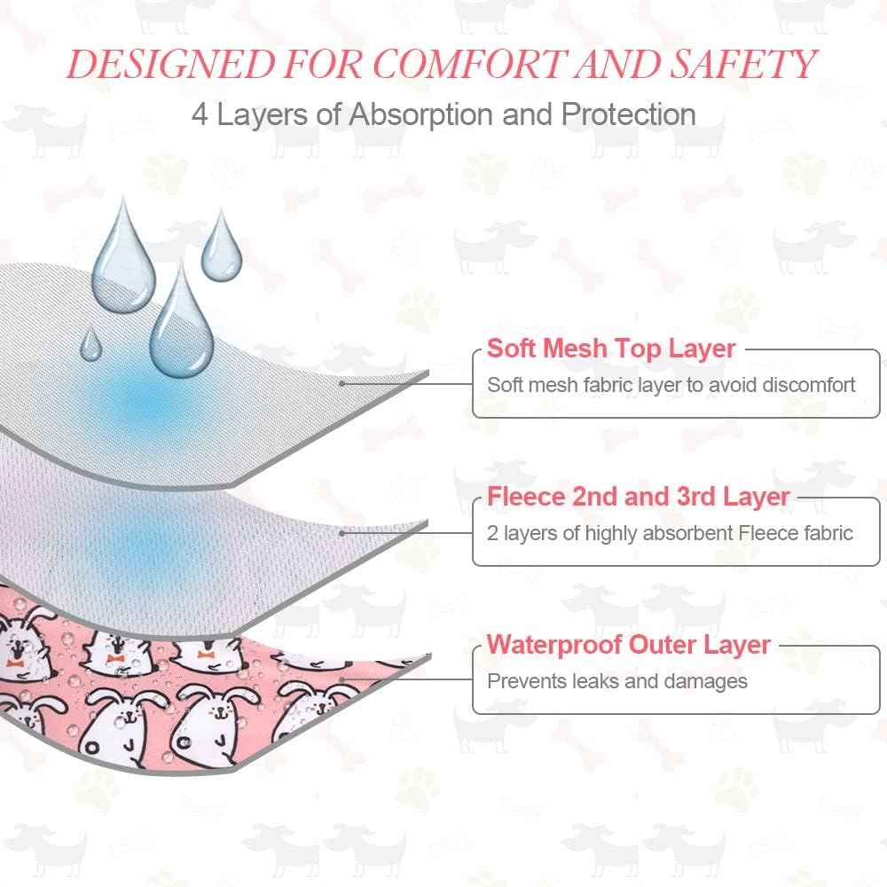 Detalle de vsshe Reusable Dog Diapers 3 Pack – Super Absorbent Washable Female Dog Diapers