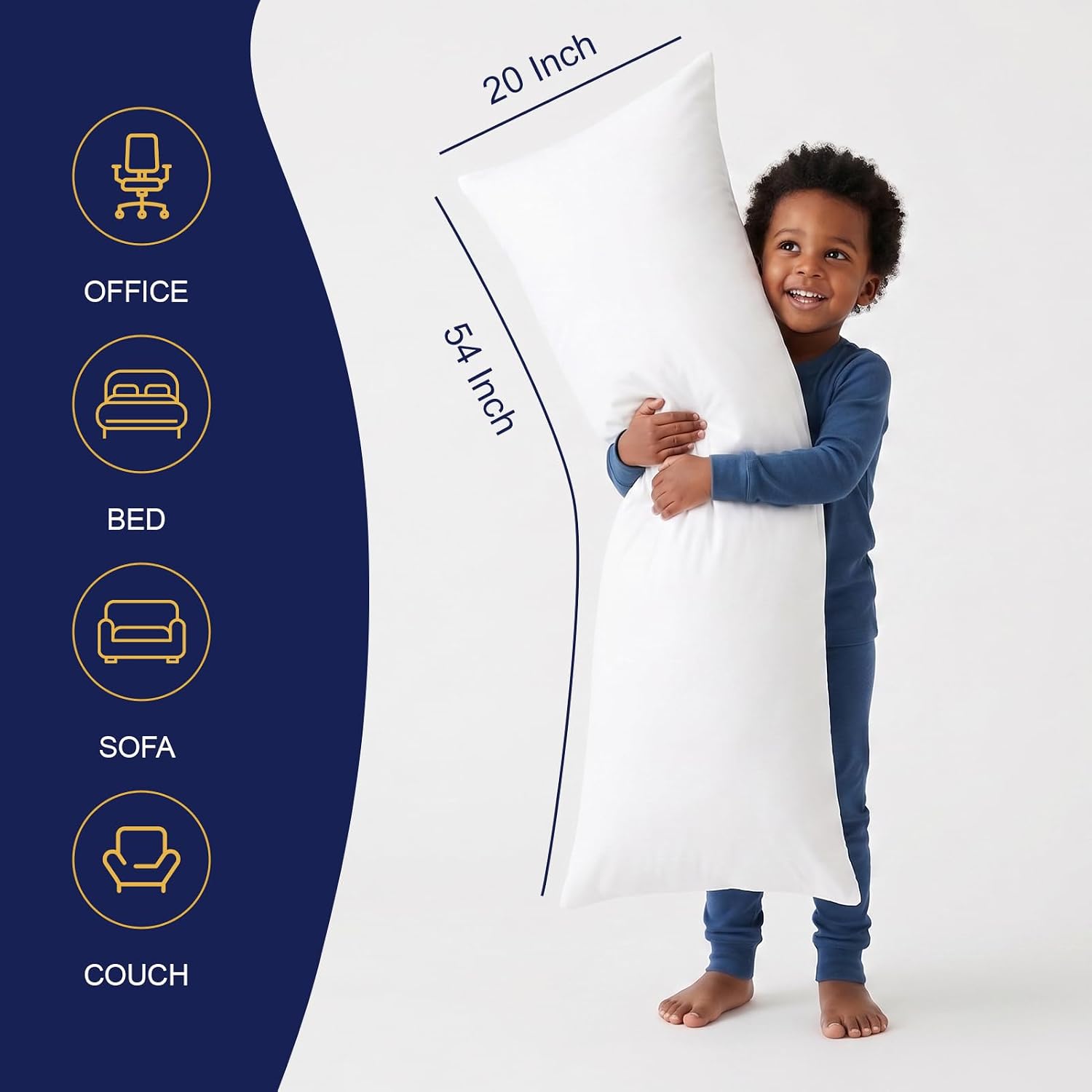Detalle 2 de DOWNCOOL Body Pillow Insert, 20 x 54 Inches