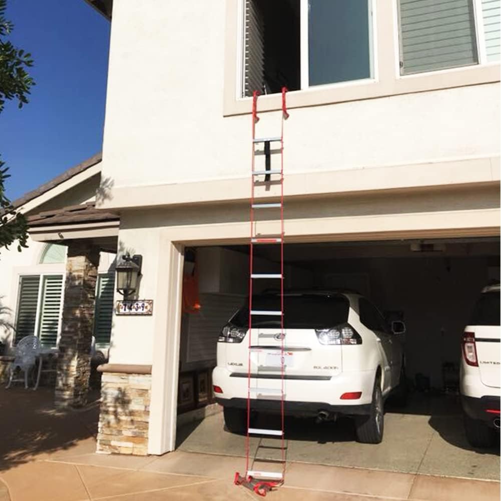 Detalle 2 de Hausse 724190825600 13-Foot Retractable Fire Escape Ladder, Aluminum