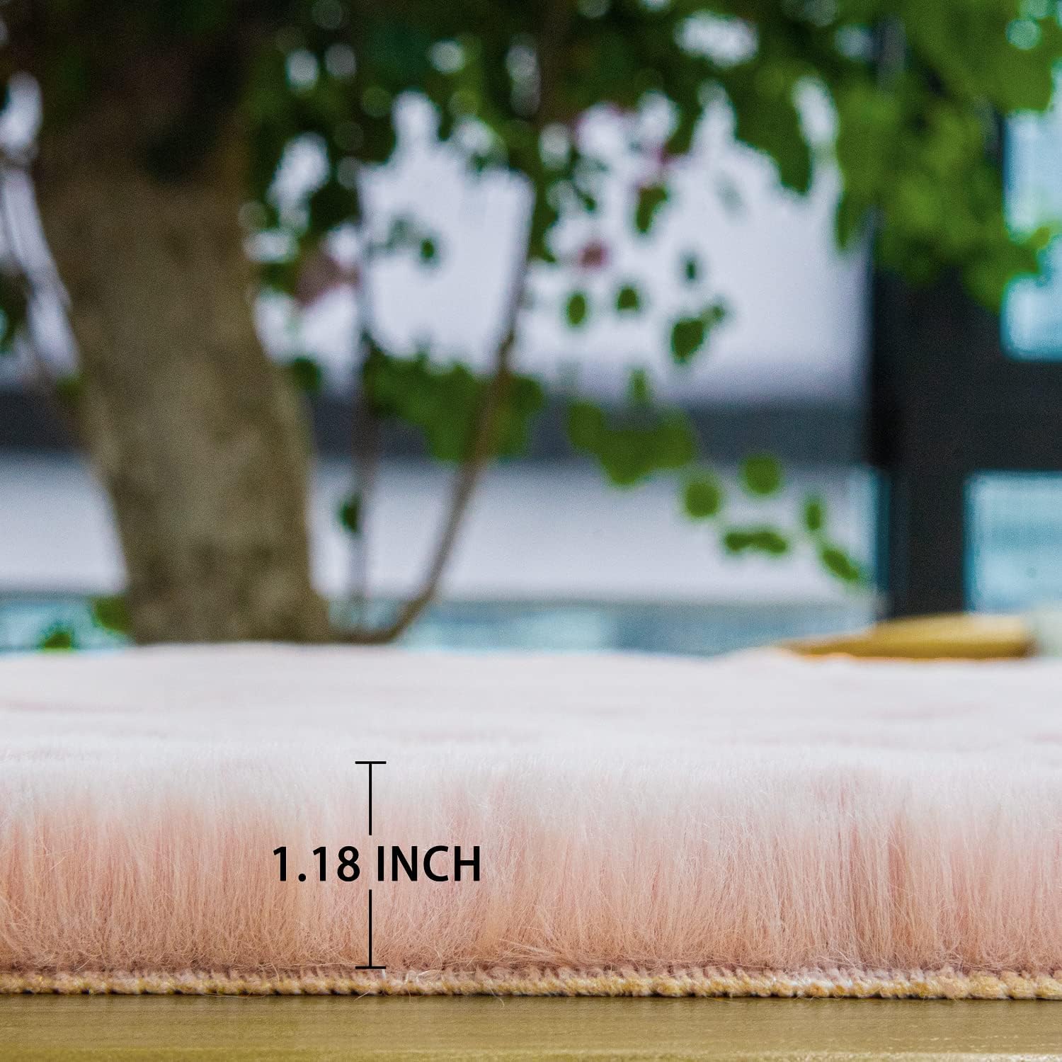 Thumbnail 6 de ORINOVA Teppich Schlafzimmer Flauschig Rosa 90x150 cm – Kunstfell Bettvorleger