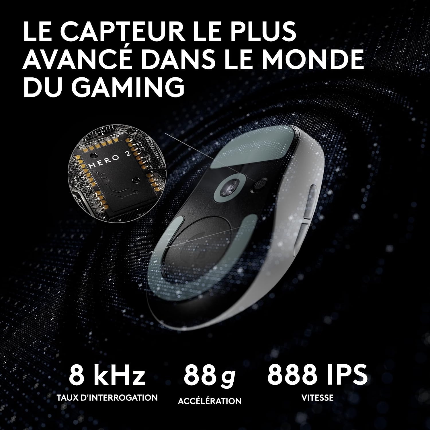 Detalle de Logitech G PRO X SUPERLIGHT 2 — Souris gaming sans fil ultralégère et précise