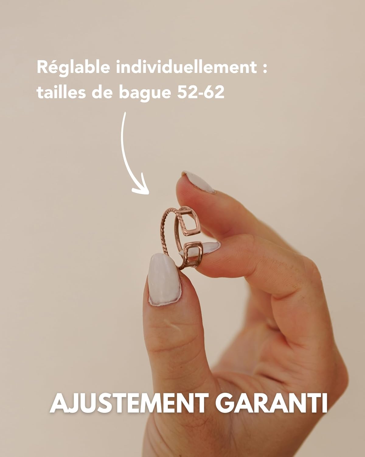 Thumbnail 4 de GD GOOD.designs EST. 2015 Bague femme réglable à double anneau ouvert en acier inoxydable (argent / or rose) avec boîte cadeau
