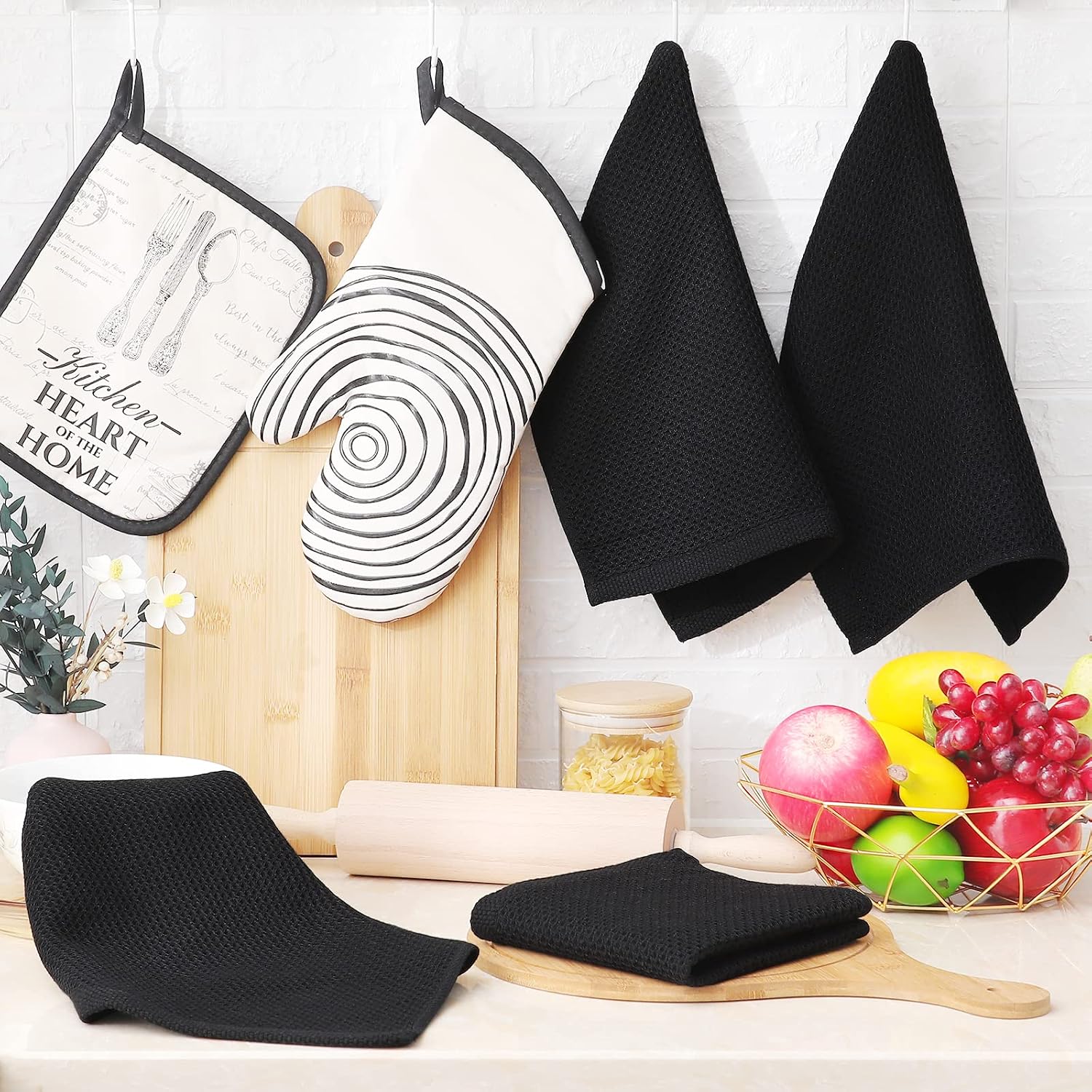 Thumbnail 5 de Homaxy 100% Cotton Waffle Kitchen Towels 12×12, 6-Pack 🧻