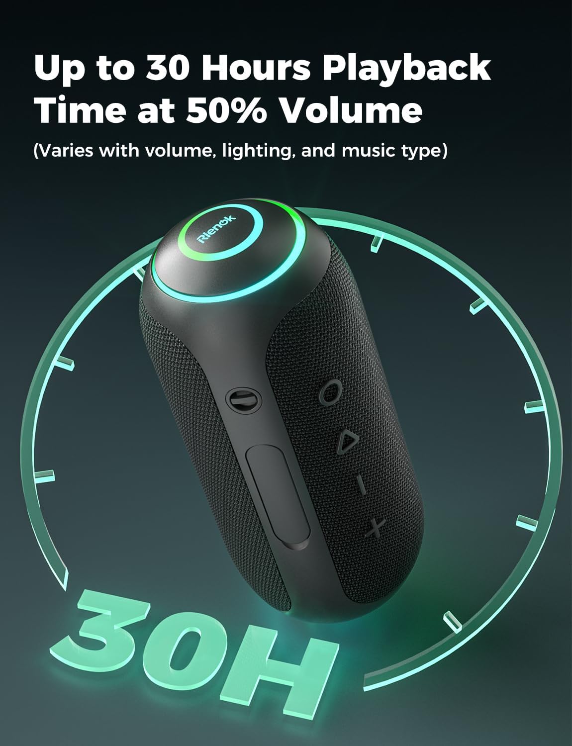 Detalle 2 de RIENOK Bluetooth Speaker 40W, 5200mAh portable speaker