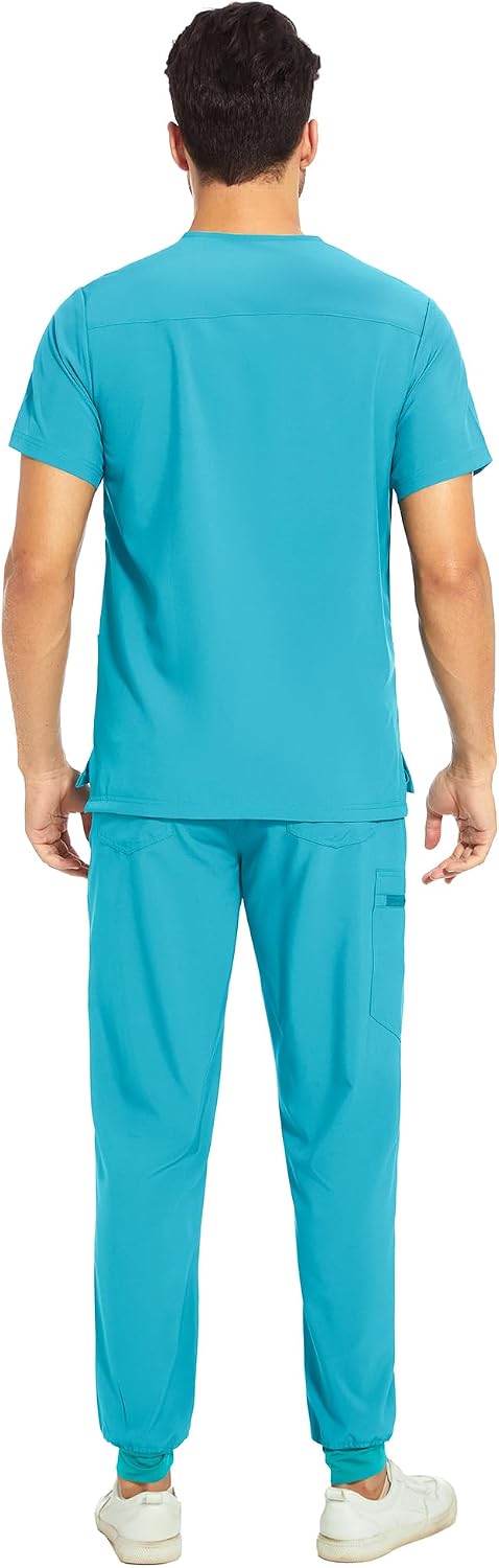 Thumbnail 1 de COZYFIT CFHSF01TZ-M Men's Scrub Set with Stretch V-Neck Top and Jogger Pants