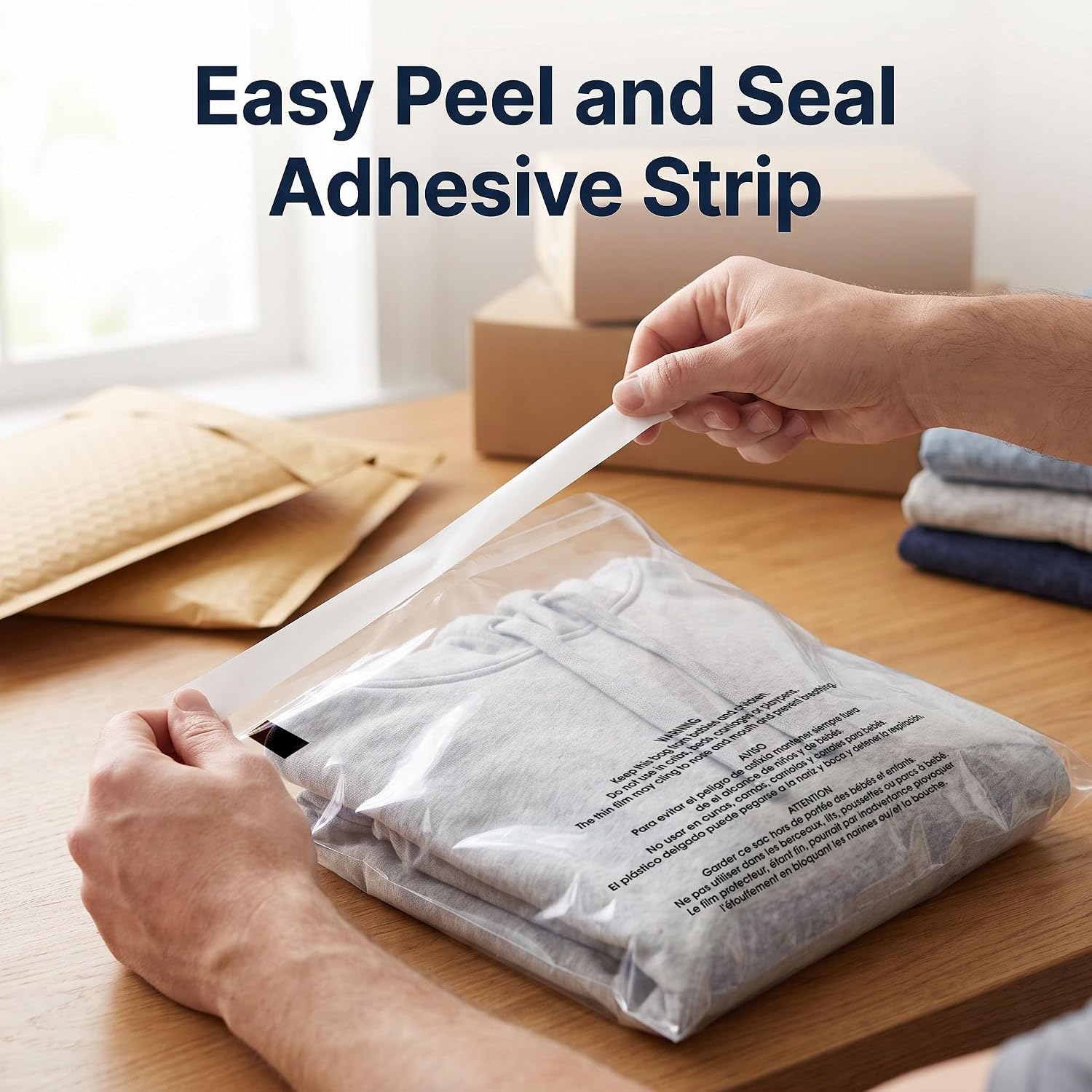 Thumbnail 3 de Spartan Industrial SFW-Bag-1114 Clear Poly Bags, 11 x 14 in, Self-Seal