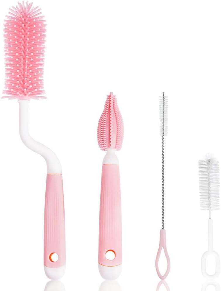 Thumbnail 6 de Kit de goupillons pour biberons Vicloon 3 en 1 (mousse à pression, 360°) sans BPA – Rose