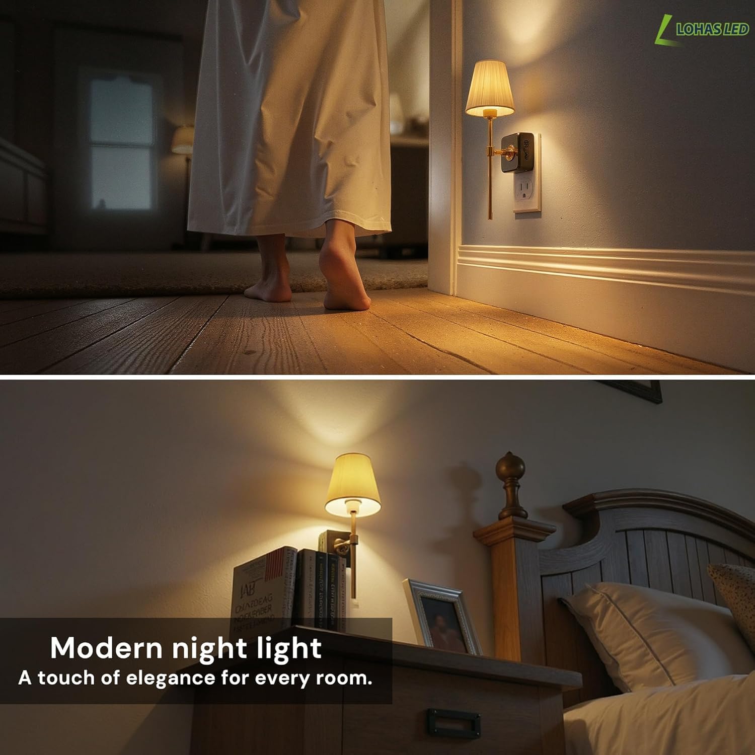 Thumbnail 6 de L LOHAS LED GY253 Plug-In Night Light with Fabric Shade, Dimmable LED