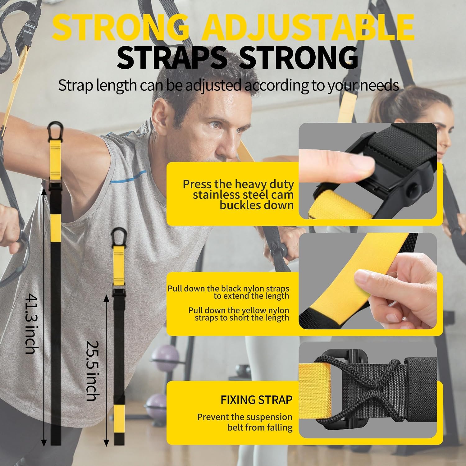 Detalle de UNICHIC Suspension Training Kit with Adjustable Straps and Door Anchor