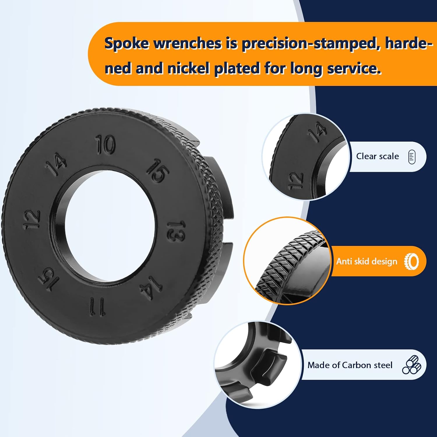Detalle 2 de Homord Tiraraggi Bici Universale 6 in 1 – Set chiavi per raggi e dadi (10G–15G)