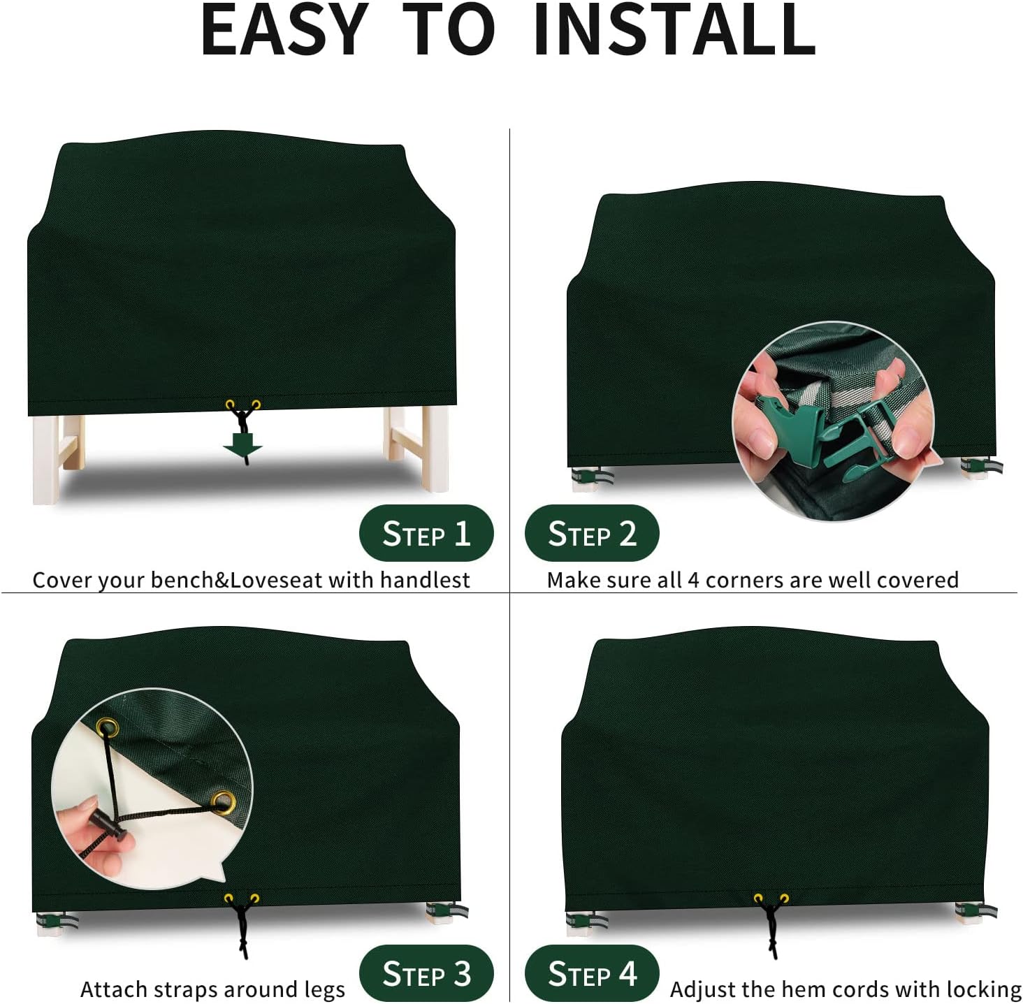 Thumbnail 6 de RICHIE Bench Covers 3 Seater 163x66x63/89cm