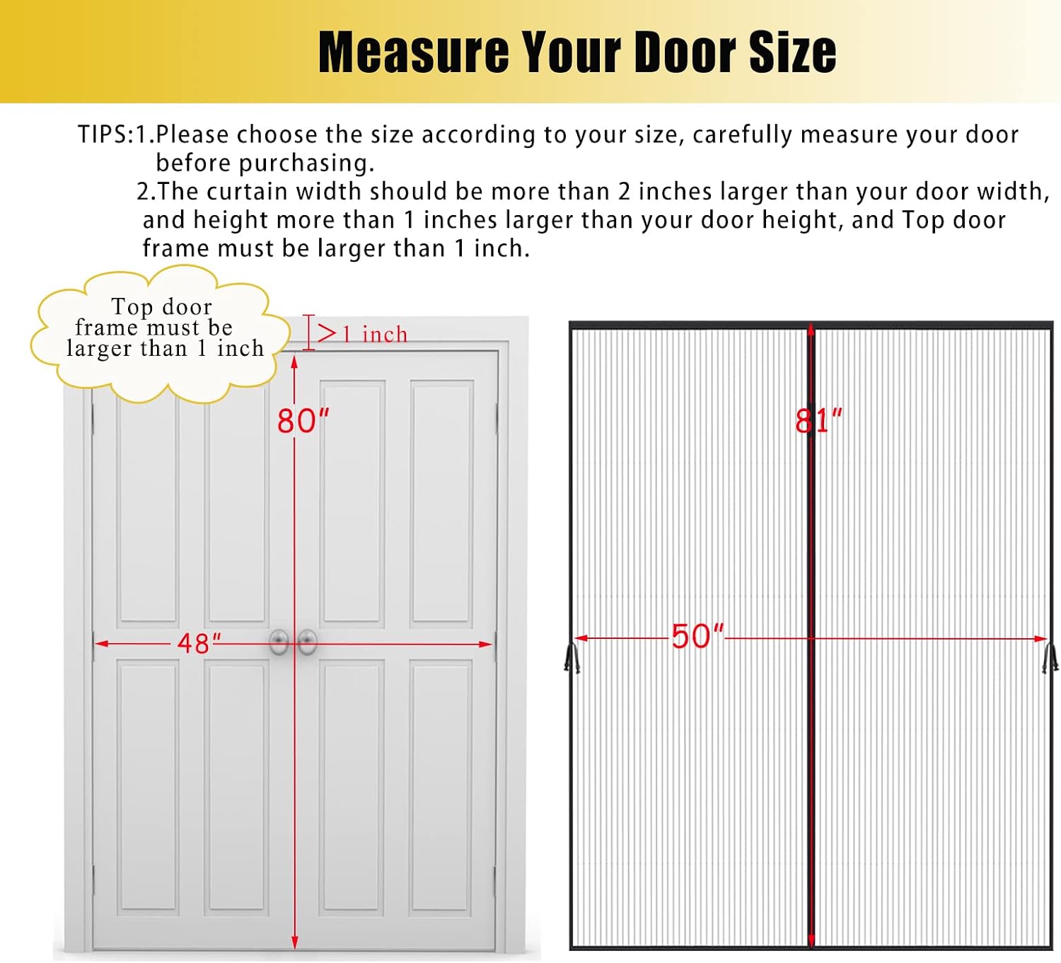 Detalle 2 de Elytsemoh Magnetic Screen Door 48x80-Inch