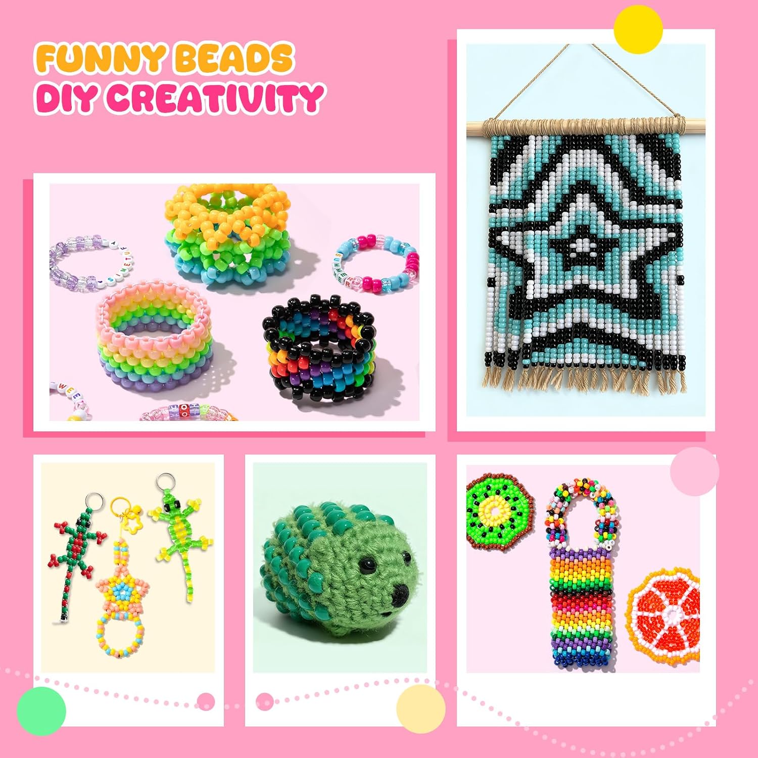 Detalle de Simetufy Pony Beads, 1,200 Pieces