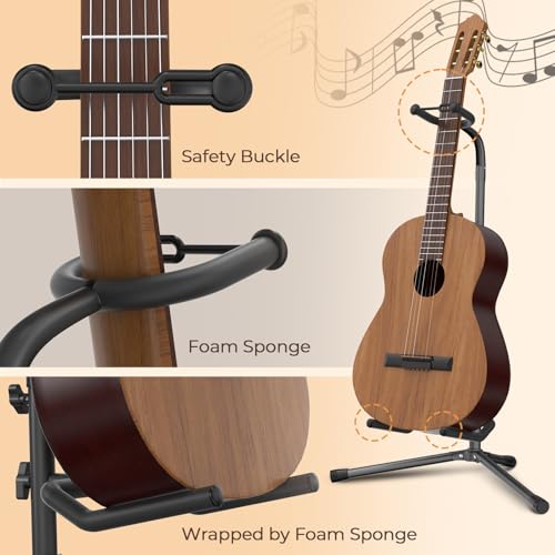 Detalle de GLEAM CG-4 Adjustable Folding Guitar Stand for Electric, Classical Guitars & Bass