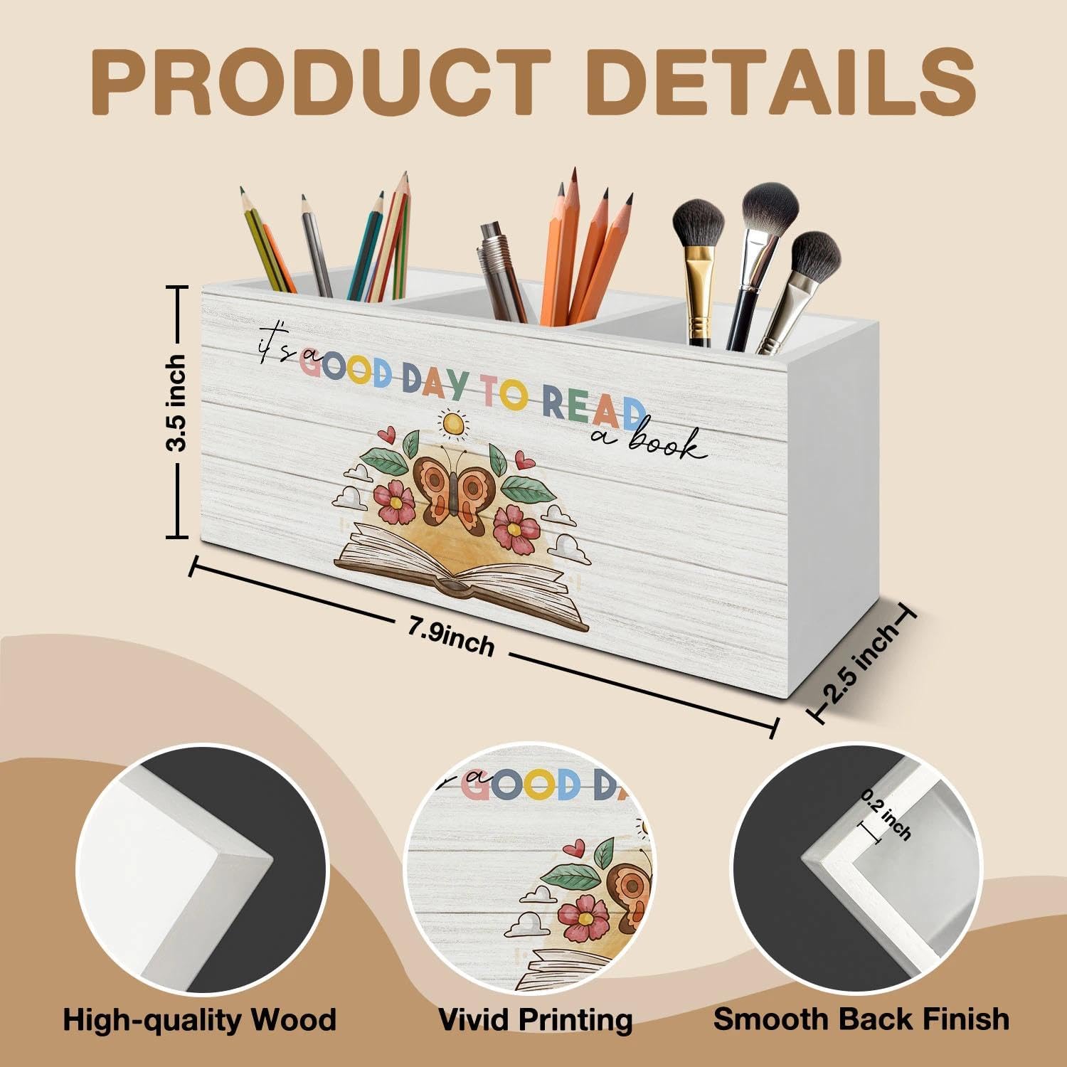 Thumbnail 6 de LIANGEAGOM Wooden Desk Organizer